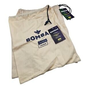 Lot of 2 Bombas flannel drawstring dust bags cream & blue 12" x 16" NEW